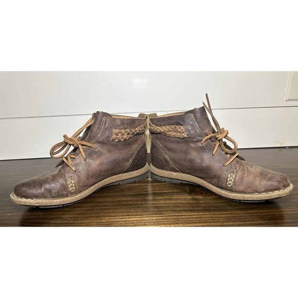 Born Temple Booties Leather Distressed Brown Ankle Lace Up Boots Women's‎ 9 - Picture 7 of 13